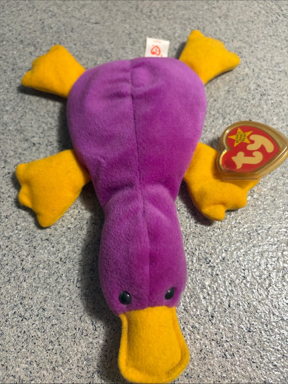 Beanie Baby Purple and Yellow Platypus Plush